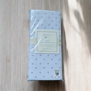 Pottery Barn Kids Organic Cotton Pink dots crib fitted sheet.